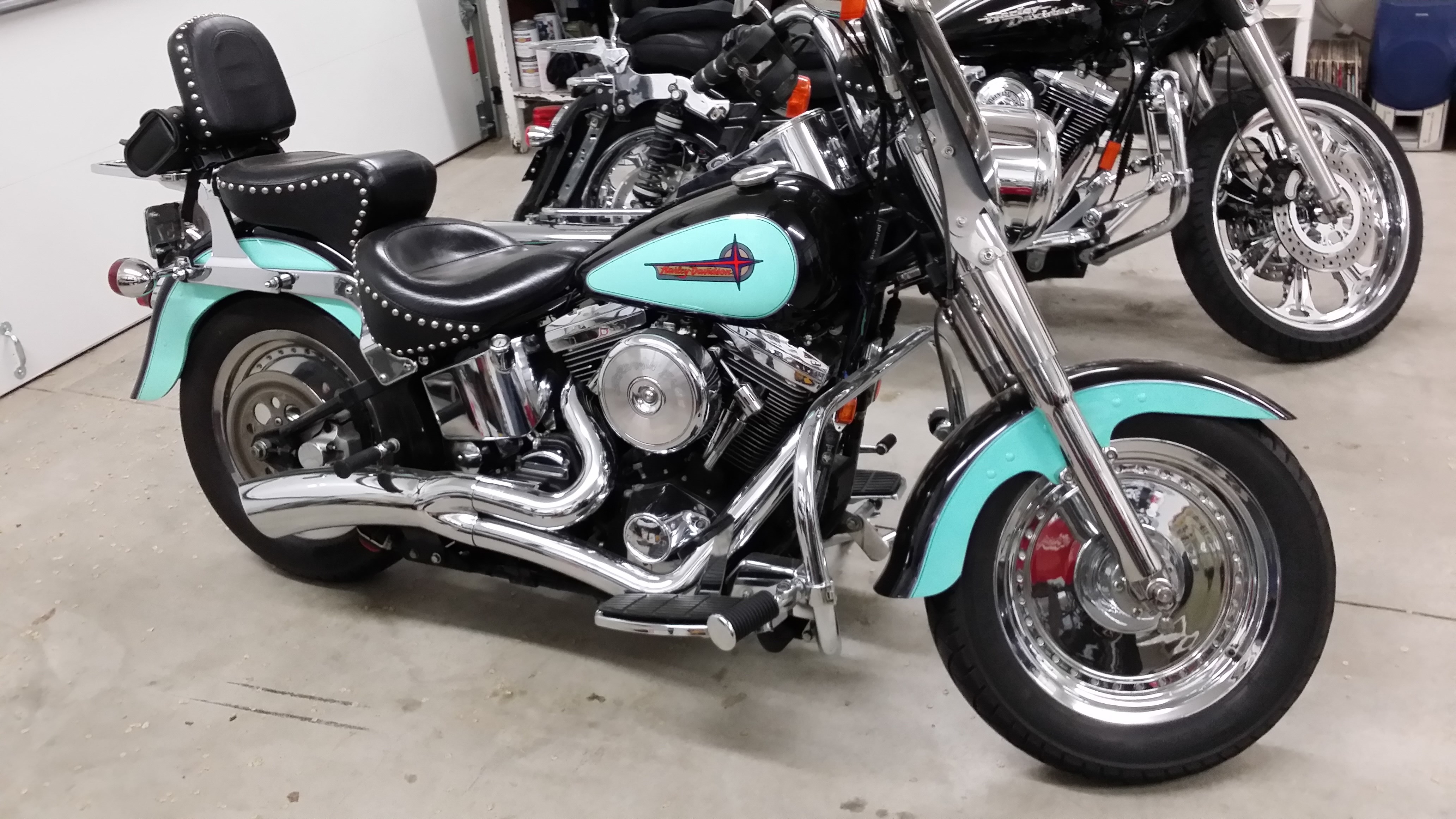 1998 HarleyDavidson® FLSTF Fat Boy® (Teal and black), Hutchinson