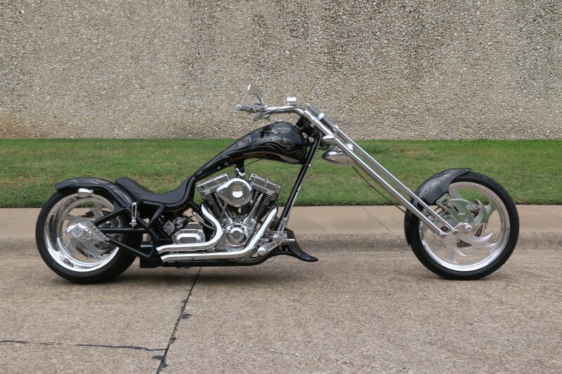 2005 Bourget Bike Works Python Chopper (Black and Silver perfect flame